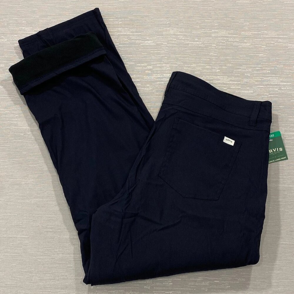 Orvis Fleece Lined Tech Pants Mens 38 x 32 Black Water Repellent Insulated
